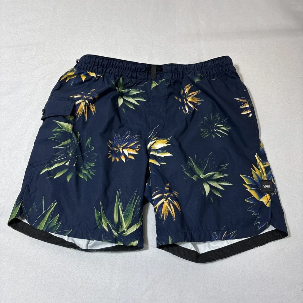 Vans Mens Swimming Shorts Large Blue Floral